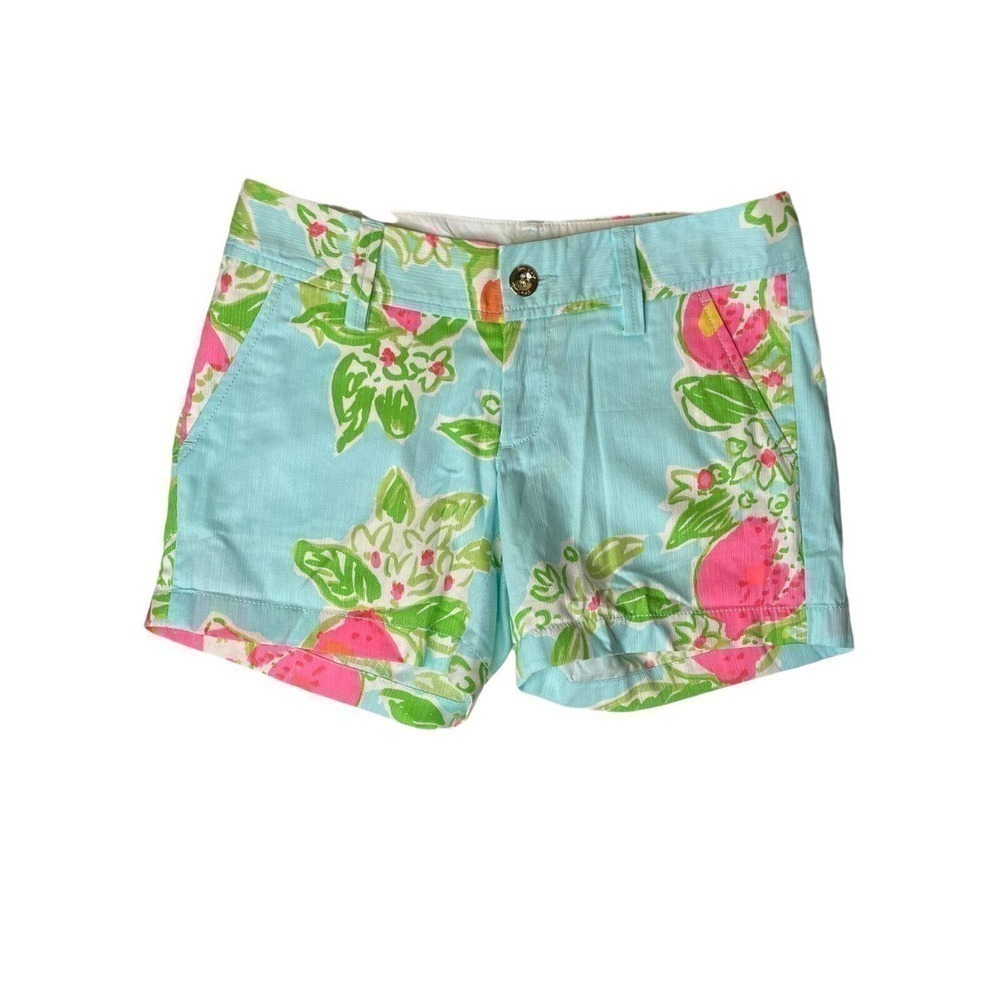 Lilly Pulitzer NEW The Callahan Shorts Blue and Pink Floral Size 00